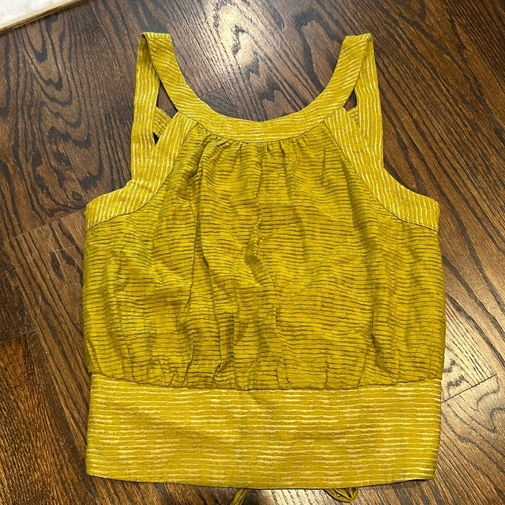 Anthropologie Green Tie Back Tank - NWT